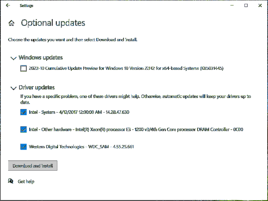aktualizovat ovladače přes Windows Update