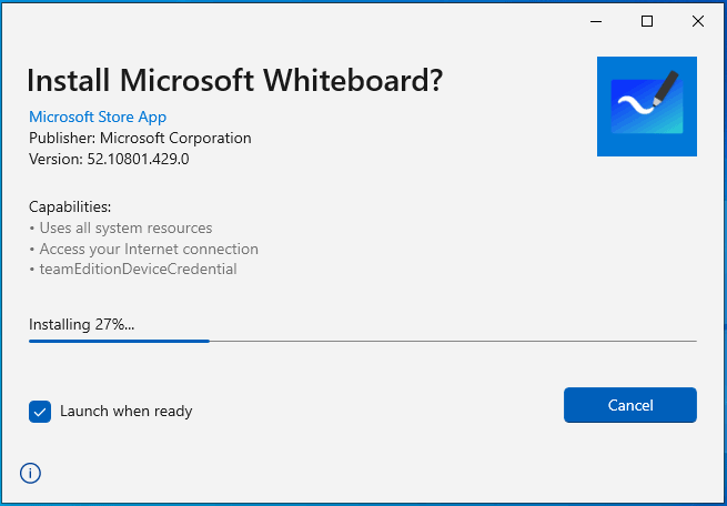  installare Microsoft Whiteboard