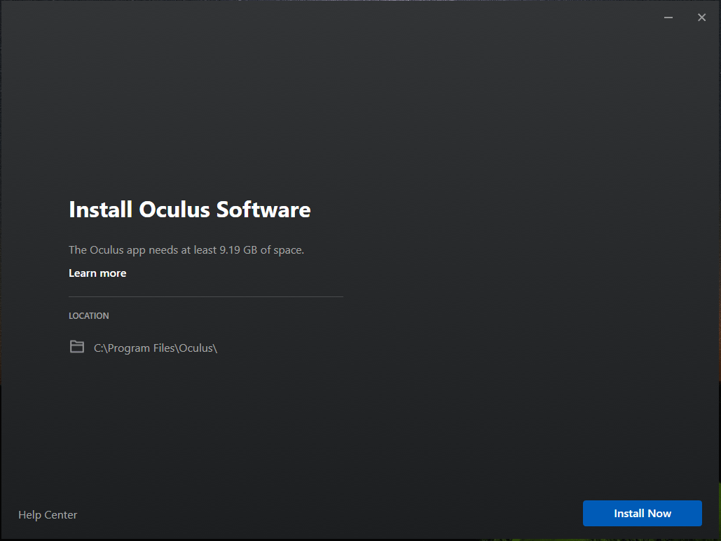 telepítse az Oculus szoftvert
