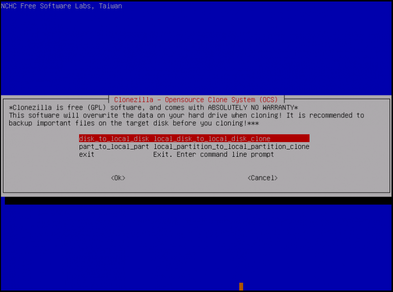   Clonezilla clone le disque dur sur SSD