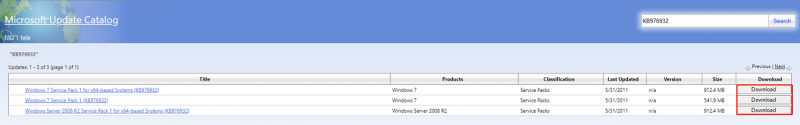   Windows 7 hoolduspakett Service Pack 1 KB976932