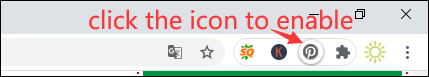 haga clic en el icono para habilitar la extensión