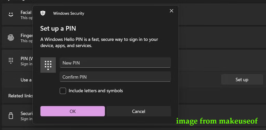 skonfiguruj kod PIN w Ustawieniach