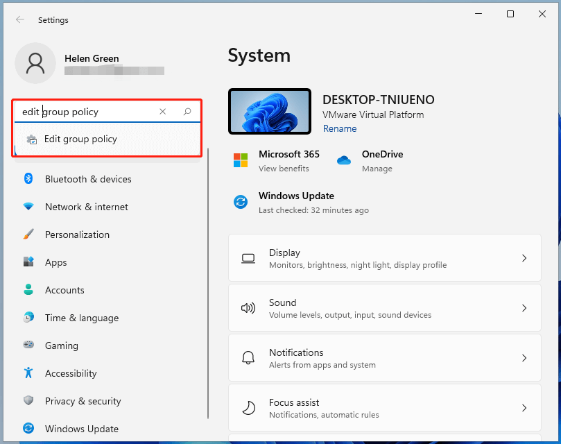 Open Windows 11 Groepsbeleid-editor via Instellingen