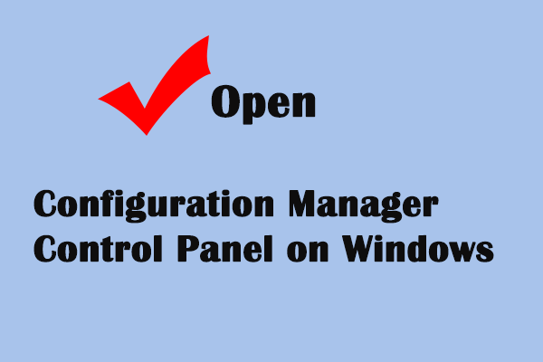 Windows에서 Configuration Manager 제어판을 여는 방법