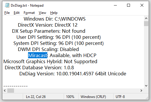   Pārbaudiet Miracast statusu