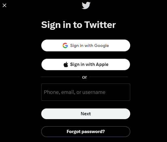 Twitterisse sisselogimine või registreerumine: samm-sammult juhend