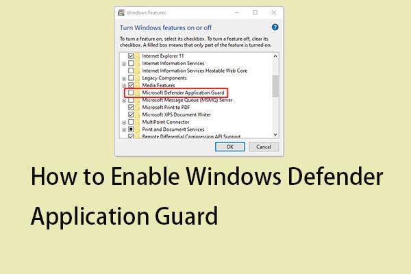 Ako povoliť aplikáciu Windows Defender Application Guard? [5 spôsobov]