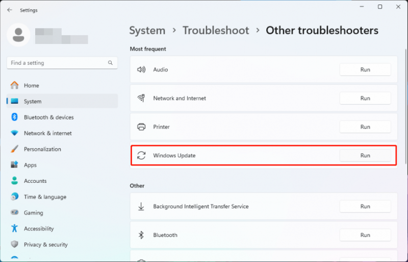   patakbuhin ang troubleshooter ng Windows Update