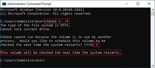   CHKDSK C-stasjon