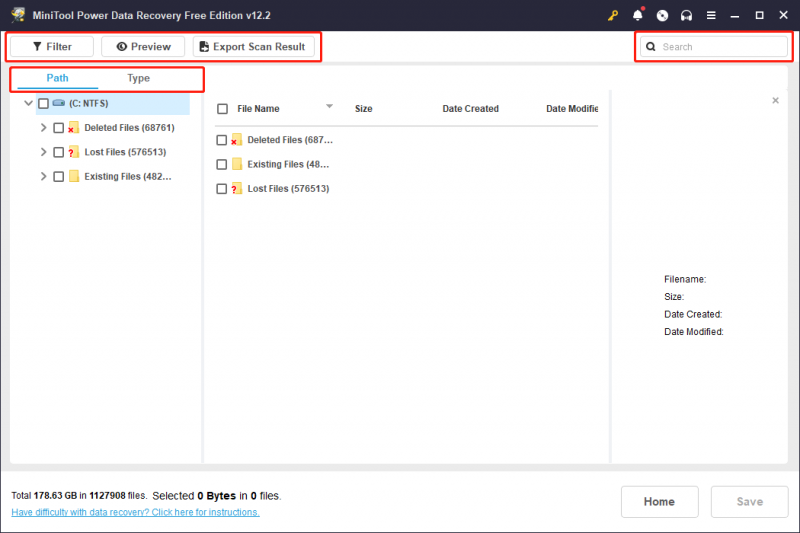   plusieurs fonctionnalités de MiniTool Power Data Recovery