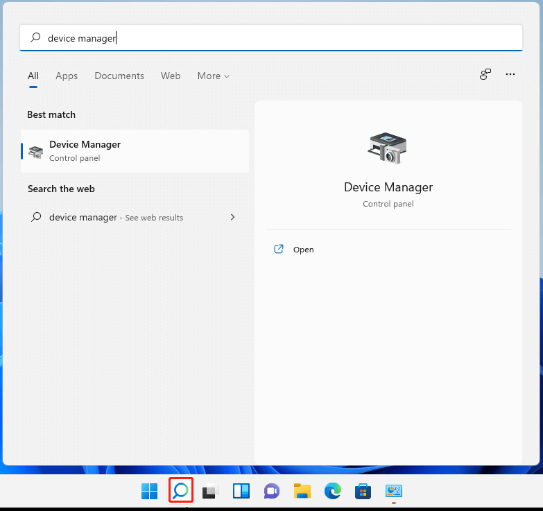 otevřete Správce zařízení Windows 11 pomocí vyhledávání
