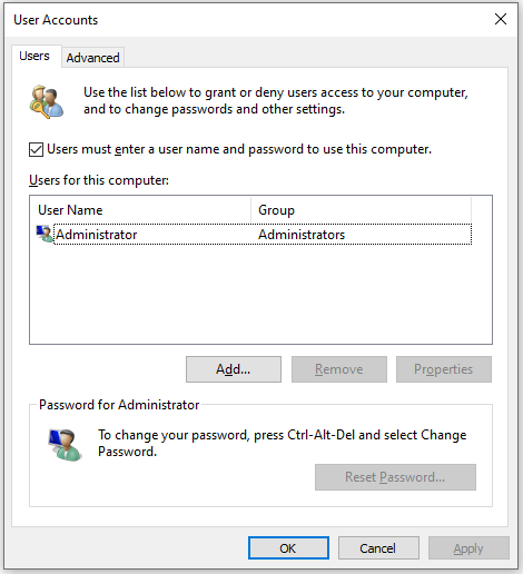   netplwiz desabilitar senha no Windows 10/11