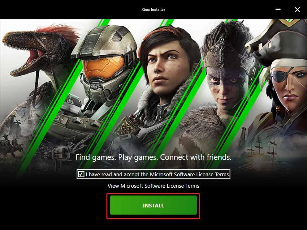 įdiegti „Xbox“ programą asmeniniam kompiuteriui