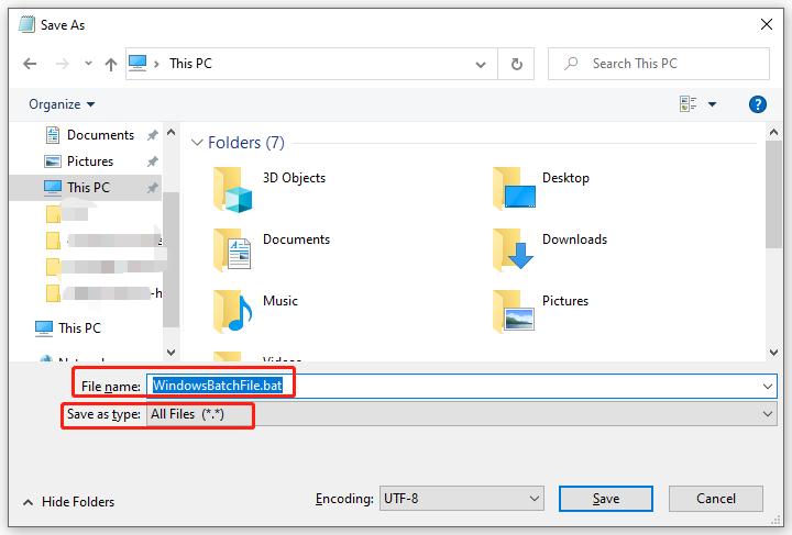   Benennen Sie die Datei in WindowsBatchFile.bat um