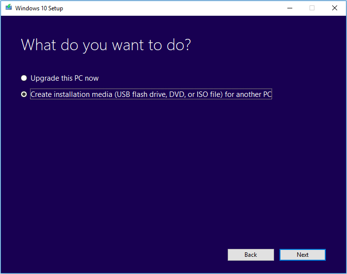 Téléchargement de Windows 10 64 bits