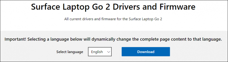   Surface Laptop Go 2 sürücüleri ve ürün yazılımı güncellemeleri