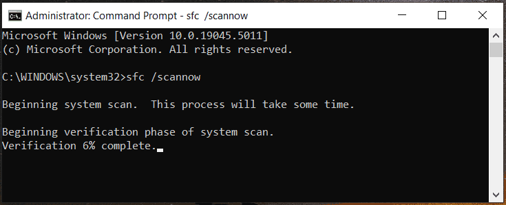   execute a verificação SFC no prompt de comando do Windows 10