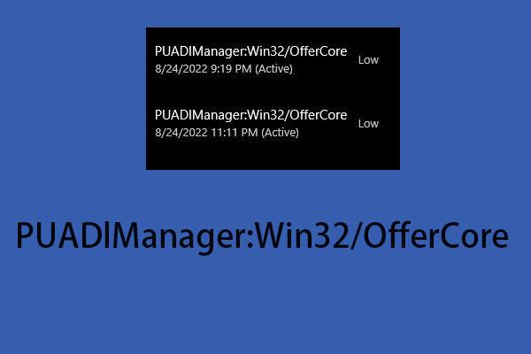 PC에서 PUADlManager:Win32/OfferCore 바이러스를 제거하는 방법