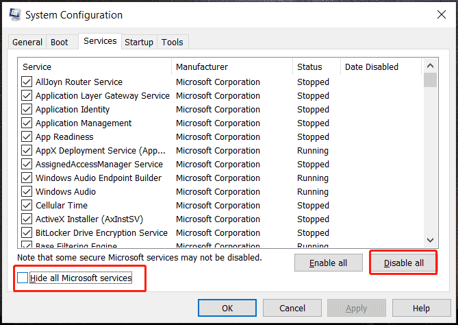   Inicialização limpa do Windows 10