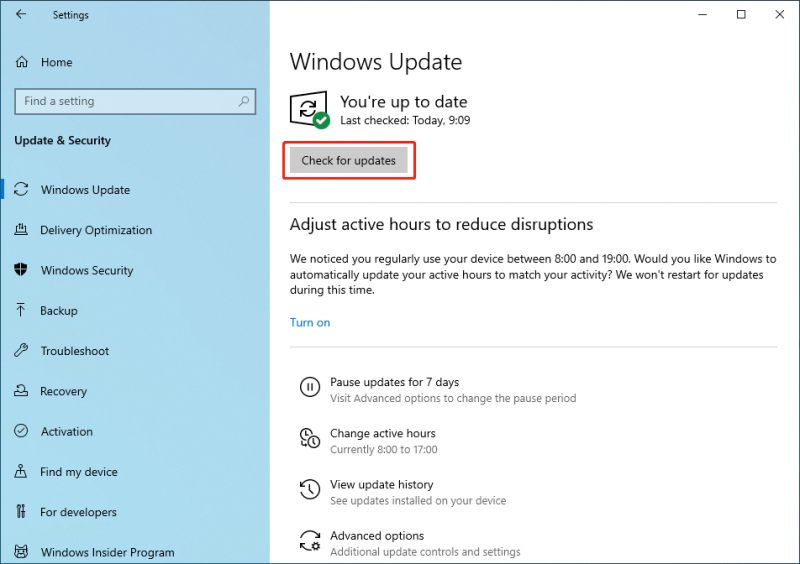   controlla gli aggiornamenti su Windows 10