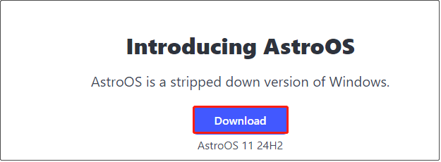   ดาวน์โหลดไฟล์ ISO ของ AstroOS 11 24H2