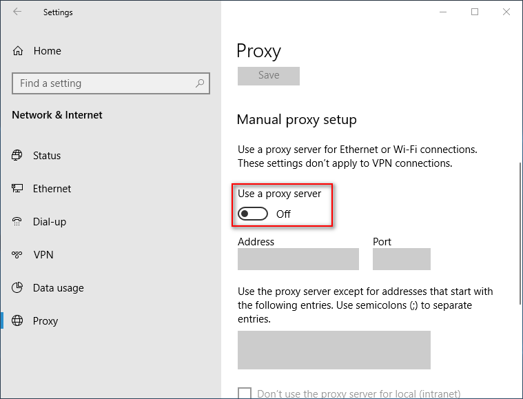 프록시 서버 사용