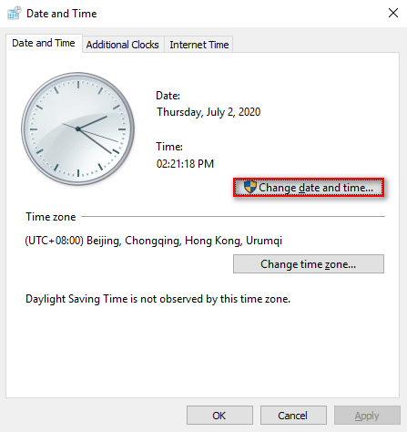 날짜 및 시간 변경