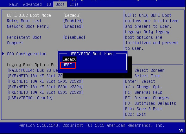   activați UEFI