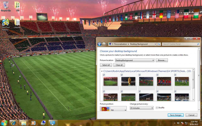   Windows 7 EA Sports World Cup -teema