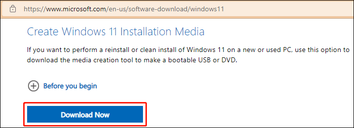 Laden Sie das Windows 11 Media Creation Tool herunter