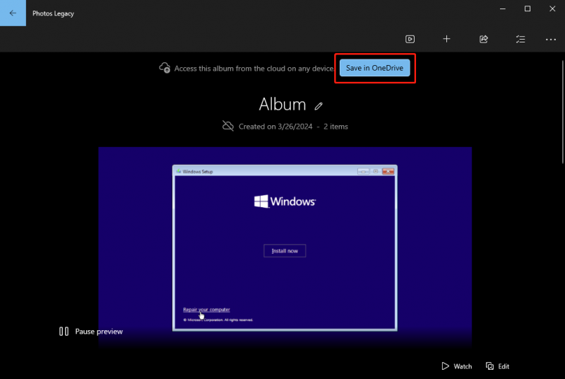   guardar fotos en OneDrive