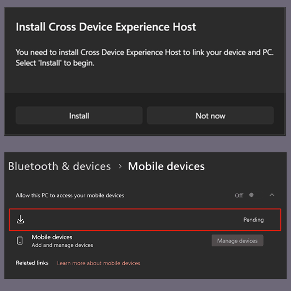   Cross Device Experience Host-installation afventer