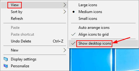 Zeige Desktop Icons