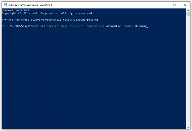   omogočite Superfetch prek Windows PowerShell