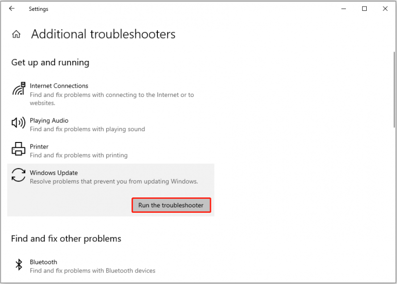   Execute o solucionador de problemas do Windows Update