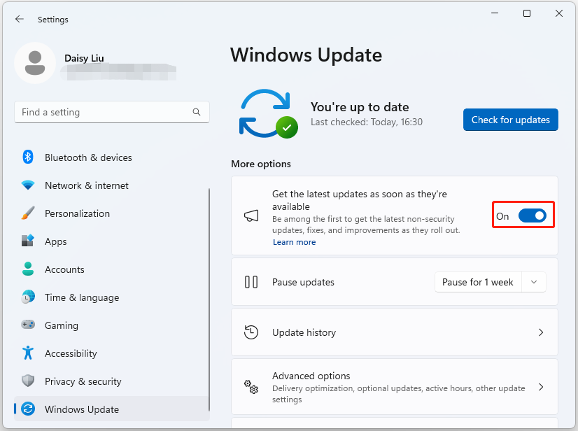 prenesite Windows 11 22H2 (Moment 4) prek nastavitev
