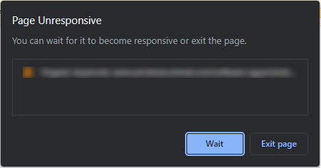  página não responde Chrome