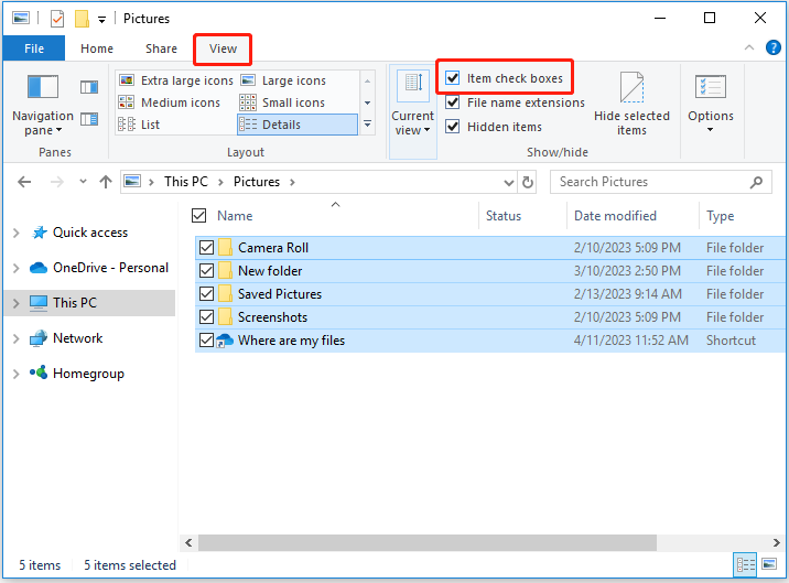 Cómo habilitar las casillas de verificación de selección en el Explorador de archivos de Windows 10