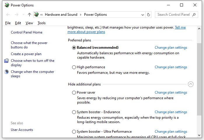   alterar um plano de energia no seu computador