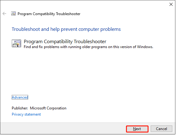   patakbuhin ang Program Compatibility Troubleshooter