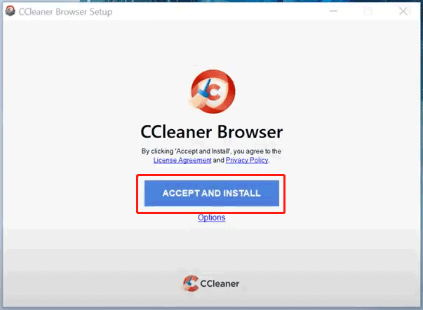   installige CCleaner Browser