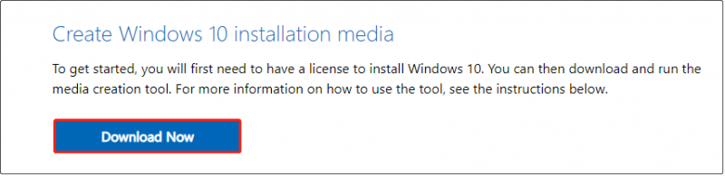   töltse le a Windows 10 Media Creation Tool eszközt