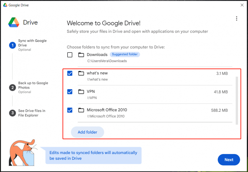   synchroniseren met Google Drive