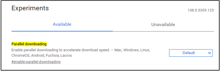   chrome://flags#enable-parallel-downloading