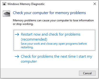   periksa komputer untuk masalah memori
