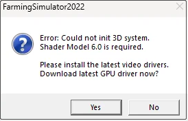 Mga Simpleng Pag-aayos: Farming Simulator 22 25 Could Not Initiat 3D System