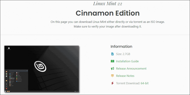   Linux Mint 22のダウンロード