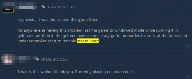   un rapporto utente dalla comunità di Steam