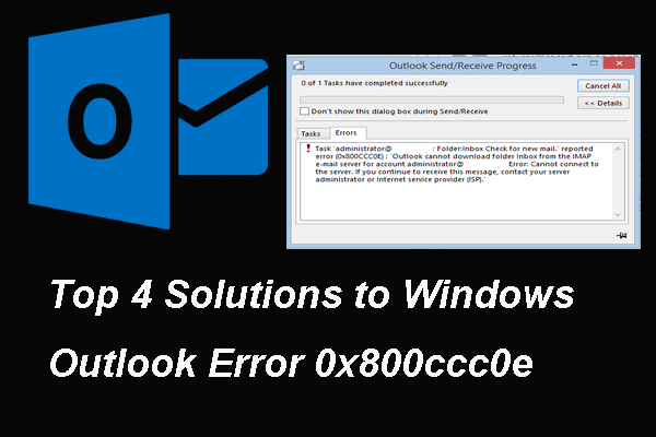 4 parasta ratkaisua Windows Outlook -virheeseen 0x800ccc0e